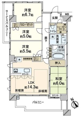アトラス千里山星が丘 間取図(平面図) アトラス千里山星が丘 間取図(平面図)