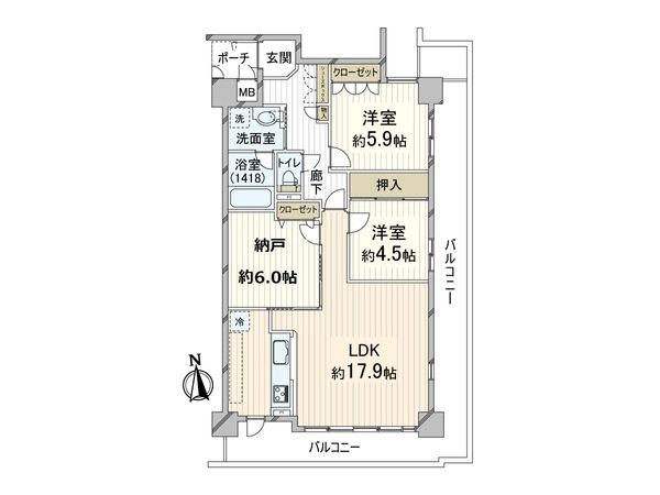 デ・リード南千里 間取図(平面図) デ・リード南千里 間取図(平面図)