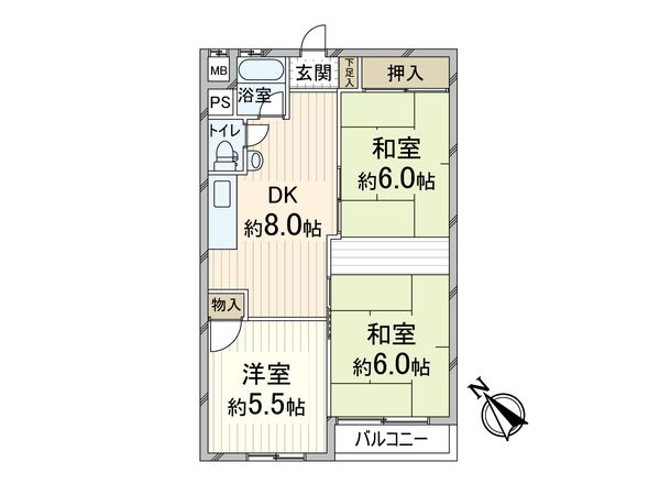 南千里第二コーポラスC棟 間取図(平面図) 南千里第二コーポラスC棟 間取図(平面図)