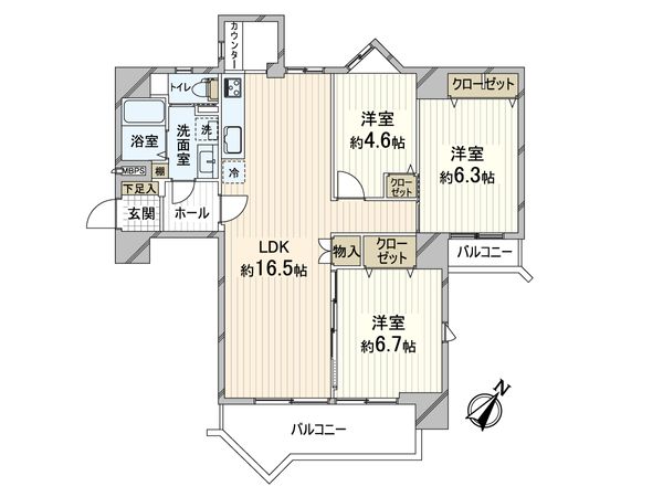 千里山ロイヤルマンション A棟 間取図(平面図) 間取図(平面図)