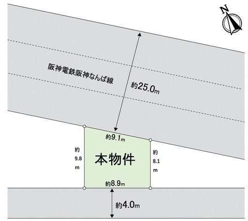 大阪市西区九条南3丁目 土地 区画図