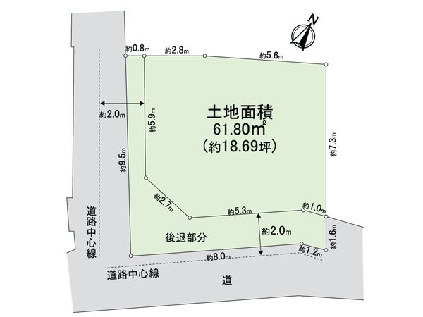 大阪市東淀川区上新庄3丁目 土地 区画図