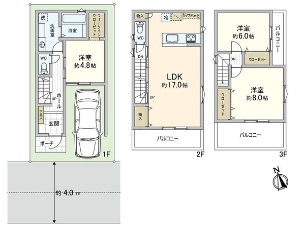 東淀川区豊里2丁目 建物プラン例 (間取り図)