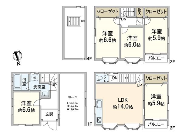東淀川区東中島2丁目 間取図(平面図) 東淀川区東中島2丁目 間取図(平面図)