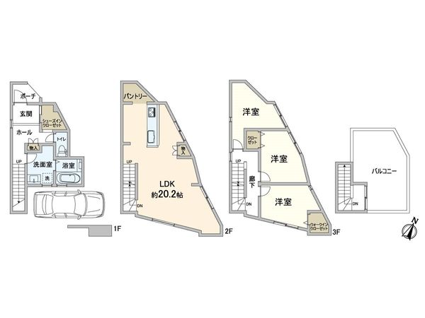 東淀川区上新庄3丁目戸建て 間取図(平面図)