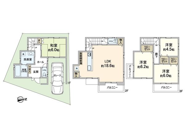東淀川区上新庄3丁目 間取図(平面図) 東淀川区上新庄3丁目 間取図(平面図)