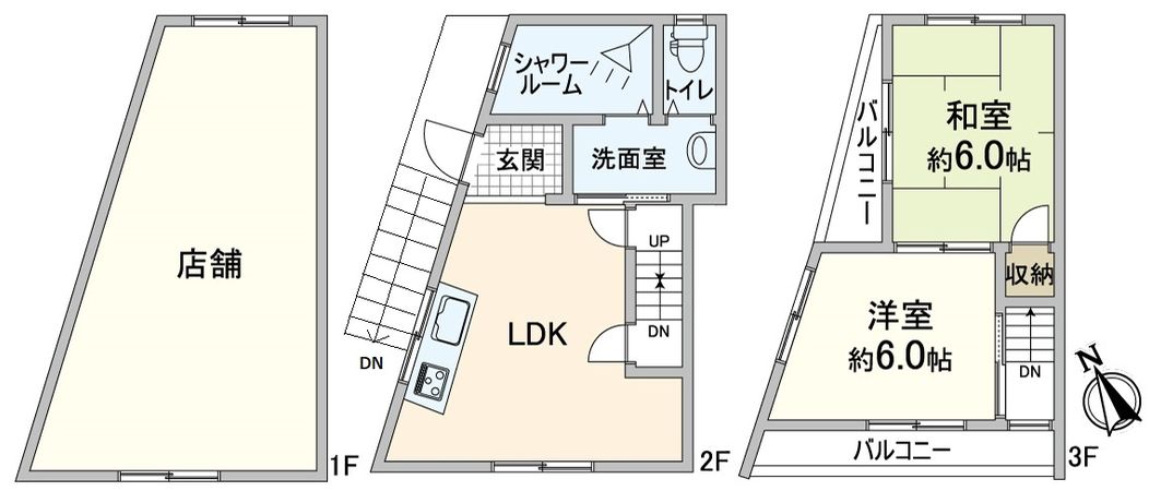東淀川区北江口3丁目 戸建て 間取図(平面図)