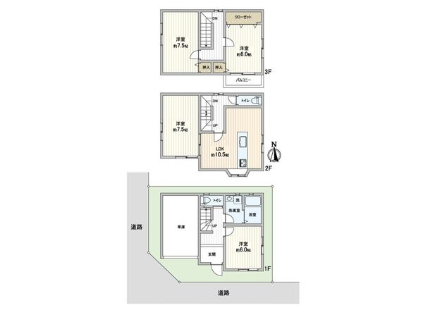 小中島3丁目 戸建 間取図(平面図)