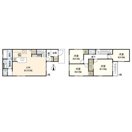 久々知1丁目 新築戸建 間取図(平面図) 久々知1丁目 新築戸建 間取図(平面図)