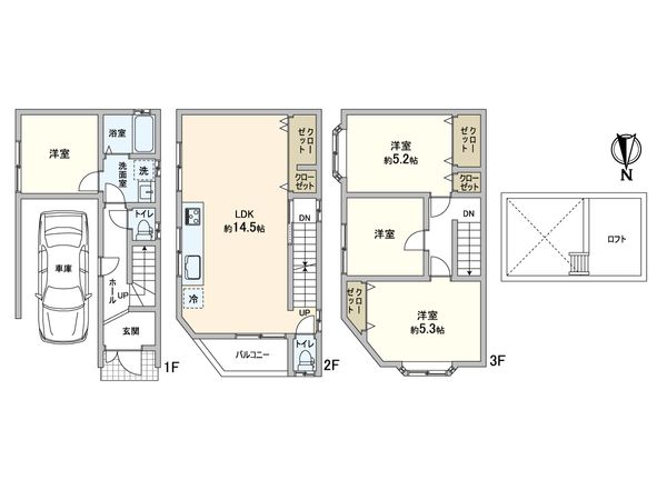 大阪市東淀川区上新庄2丁目 戸建 間取図(平面図)