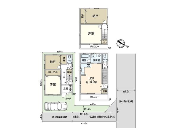 淀川区三津屋北1丁目 戸建 間取図(平面図) 淀川区三津屋北1丁目 戸建 間取図(平面図)