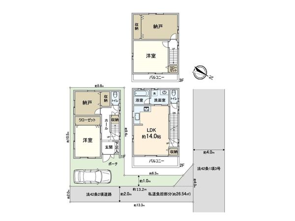 淀川区三津屋北1丁目 戸建 間取図(平面図) 淀川区三津屋北1丁目 戸建 間取図(平面図)