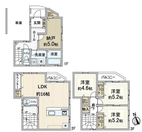 大阪市淀川区十三東3丁目 戸建 間取図(平面図) 大阪市淀川区十三東3丁目 戸建 間取図(平面図)