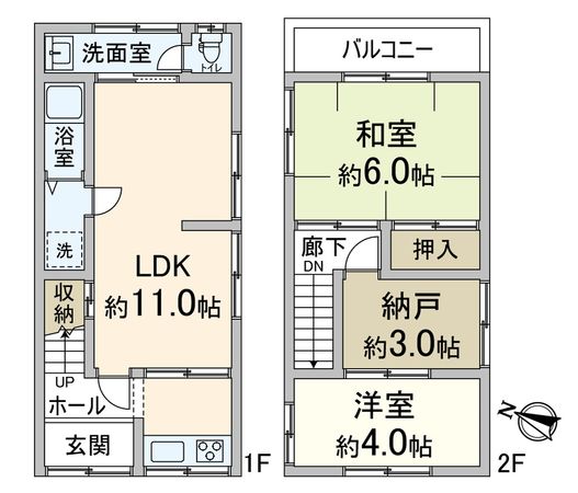 淀川区塚本5丁目 戸建 間取図(平面図) 間取図(平面図)