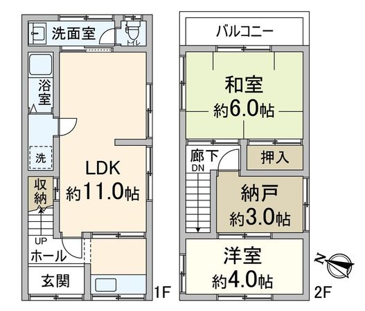 淀川区塚本5丁目 戸建 間取図(平面図)
