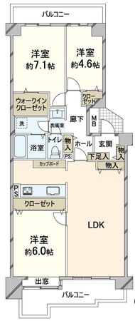 ベル・パークシティk棟 間取図(平面図) ベル・パークシティk棟 間取図(平面図)