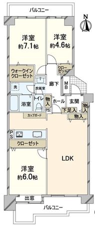 ベル・パークシティK棟 間取図(平面図) ベル・パークシティK棟 間取図(平面図)