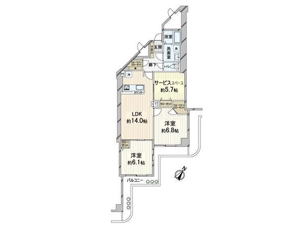 エバーグリーン淀川 2号棟 間取図(平面図) 間取図(平面図)
