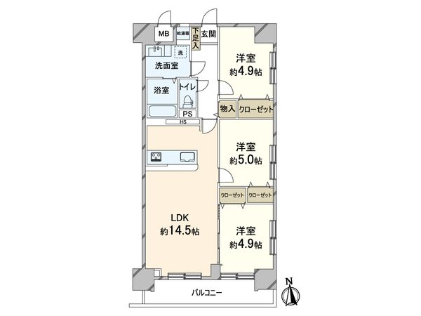 コープ野村梅田 A棟 間取図(平面図)
