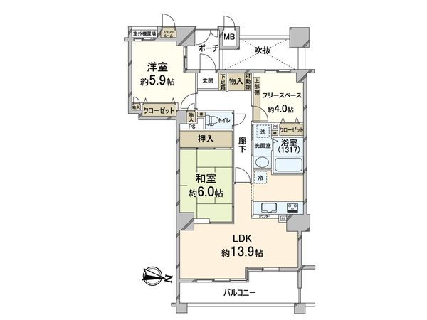ヴィルヌーブ松ヶ枝町 間取図(平面図) ヴィルヌーブ松ヶ枝町 間取図(平面図)