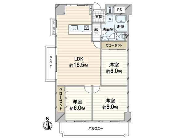オリーブハイツ相川 2号棟 間取図(平面図) オリーブハイツ相川 2号棟 間取図(平面図)