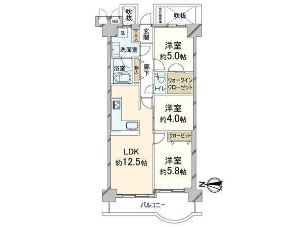 コスモ鶴見緑地 間取図(平面図) コスモ鶴見緑地 間取図(平面図)
