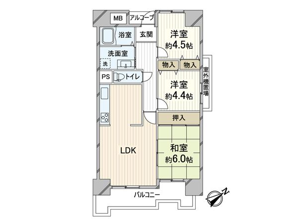 リバライン井高野 3号棟 間取図(平面図) リバライン井高野 3号棟 間取図(平面図)