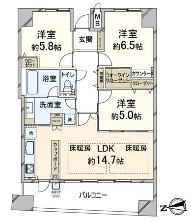 南堀江パーク・ホームズ 間取図(平面図)