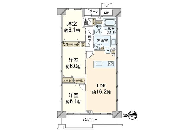 扇町コーポ 間取図(平面図) 扇町コーポ 間取図(平面図)