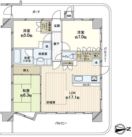 リベールシティ北梅田グランシャリオ 間取図(平面図) 間取図(平面図)