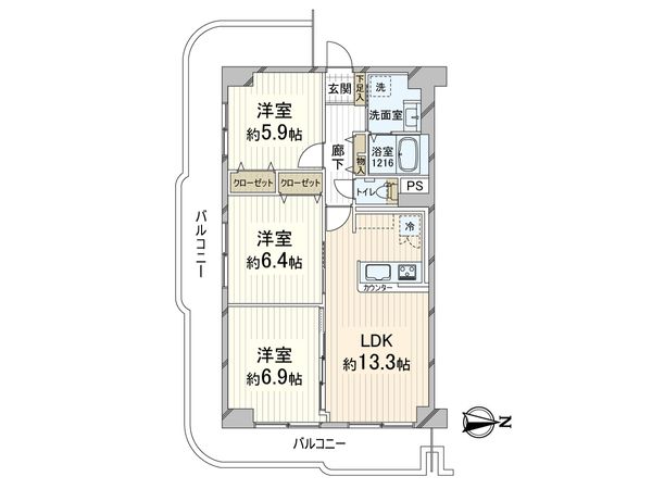 ネオハイツ大淀 間取図(平面図) ネオハイツ大淀 間取図(平面図)