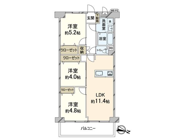 新大阪第2グリーンマンション 間取図(平面図) 間取図(平面図)