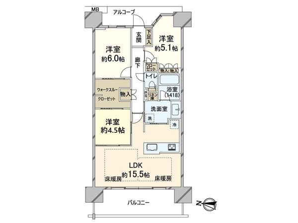 パークホームズノースゲートスクエア 間取図(平面図) パークホームズノースゲートスクエア 間取図(平面図)