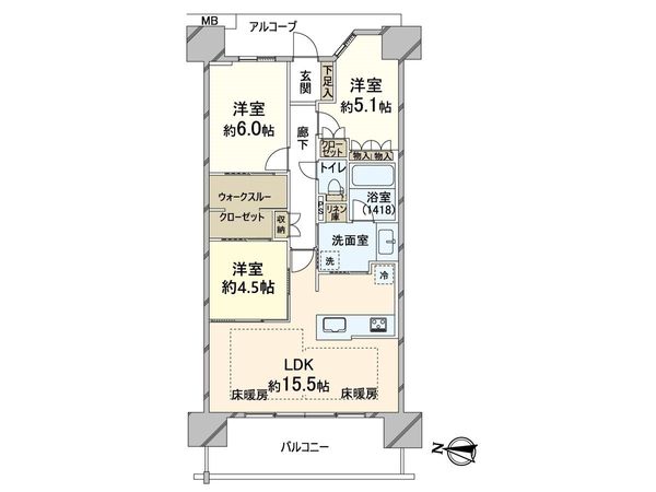 パークホームズノースゲートスクエア 間取図(平面図) パークホームズノースゲートスクエア 間取図(平面図)