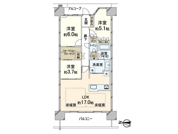 パークホームズノースゲートスクエア 間取図(平面図) パークホームズノースゲートスクエア 間取図(平面図)