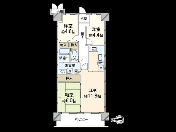 コスモシティ森林公園弐番館 間取図(平面図) 間取図(平面図)