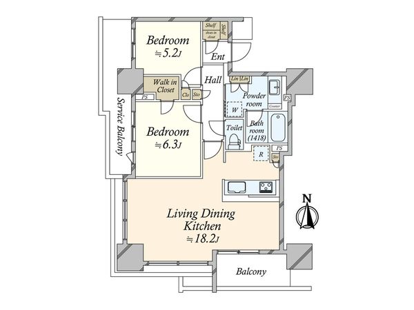 シエリアタワー大阪天満橋 間取図(平面図) 間取図(平面図)