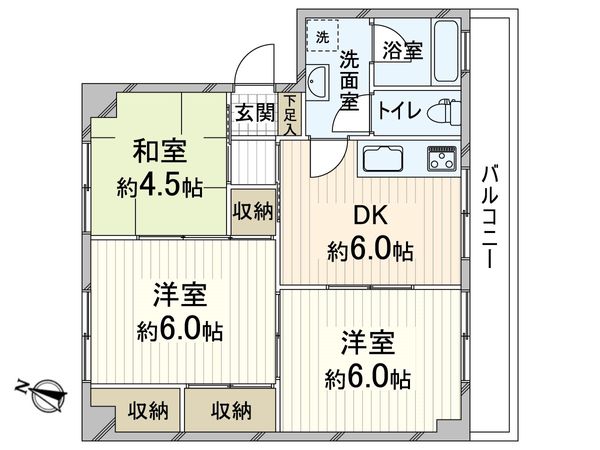 新北野第1コーポ A棟 間取図(平面図)