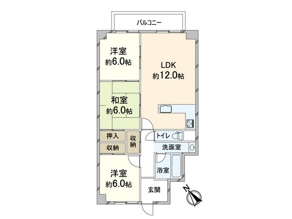 ハイム北野 間取図(平面図) 間取図(平面図)