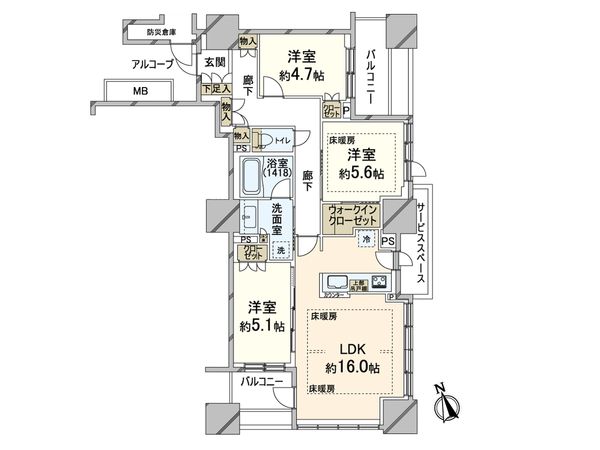 プラウドタワー梅田豊崎 間取図(平面図) 間取図(平面図)
