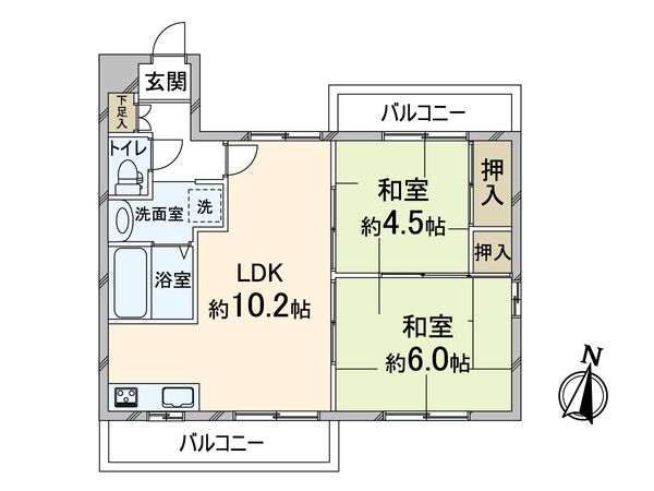 グランドムール塚本北 間取図(平面図)