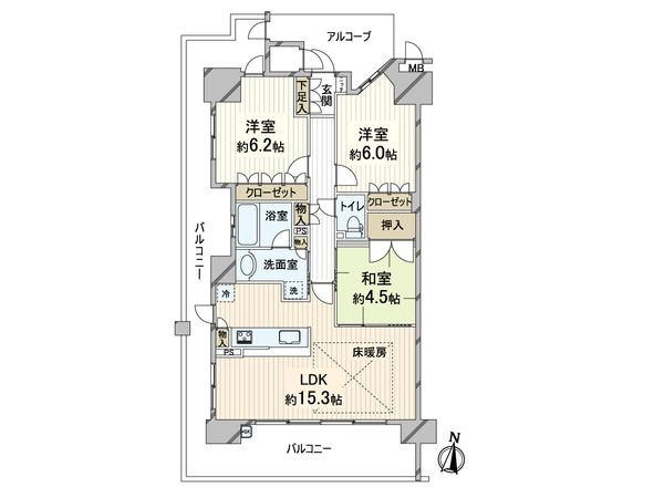 サンメゾン北大阪神崎川駅前ザ・ゲート 間取図(平面図) 間取図(平面図)