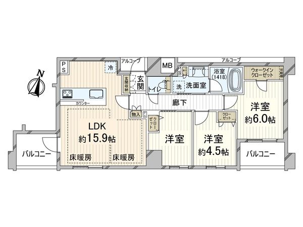 プレサンスロジェ梅田North 間取図(平面図)
