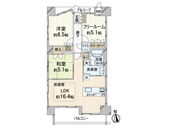 アークレジデンス十三 間取図(平面図) 間取図(平面図)