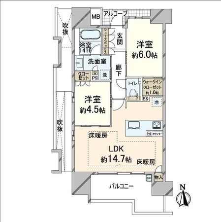 ザ・パークハウス大阪福島 間取図(平面図)