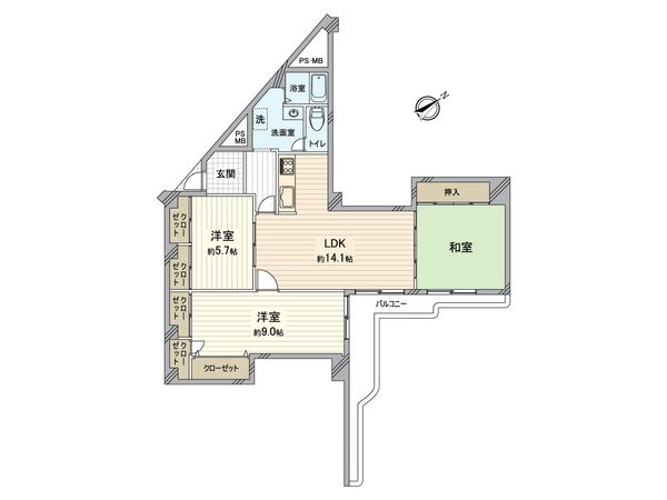 エバーグリーン淀川 2号棟 間取図(平面図) 間取図(平面図)
