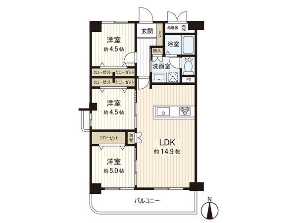 ユニライフ住吉 間取図(平面図)