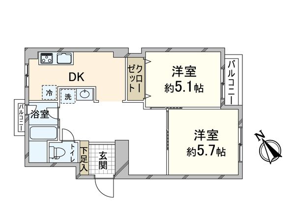 塚本東コーポ A棟 間取図(平面図) 塚本東コーポ A棟 間取図(平面図)
