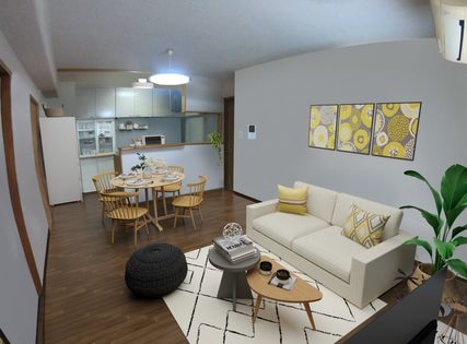 ユアサハイム新高 ※画像は実際の室内に家具・調度品の配置例をCG合成したものです。家具等は販売価格に含まれません。