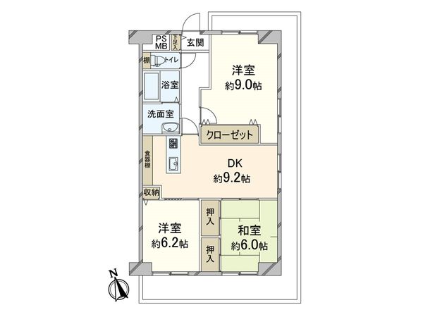 ユアサハイム新高 間取図(平面図) ユアサハイム新高 間取図(平面図)